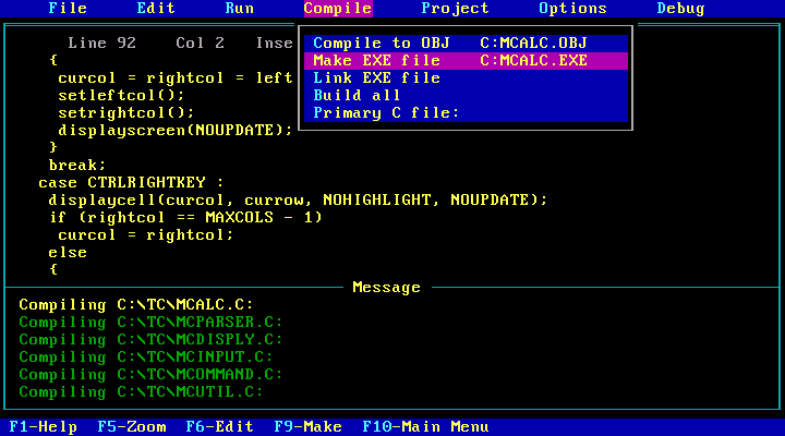 Turbo C 1.0 - Edit
